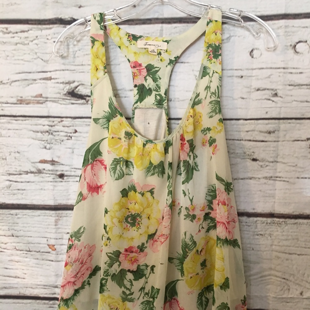 Women's Forever21 Sleeveless Floral Top Sz M